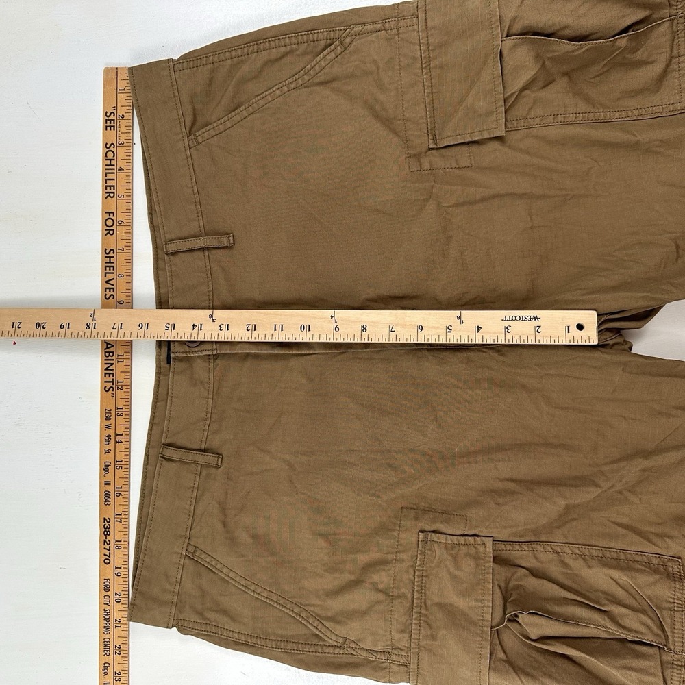 Levi's Ripstop Cargo Shorts Mens 40x10 Brown Khaki Military Skater White‎ Tab - Picture 9 of 15